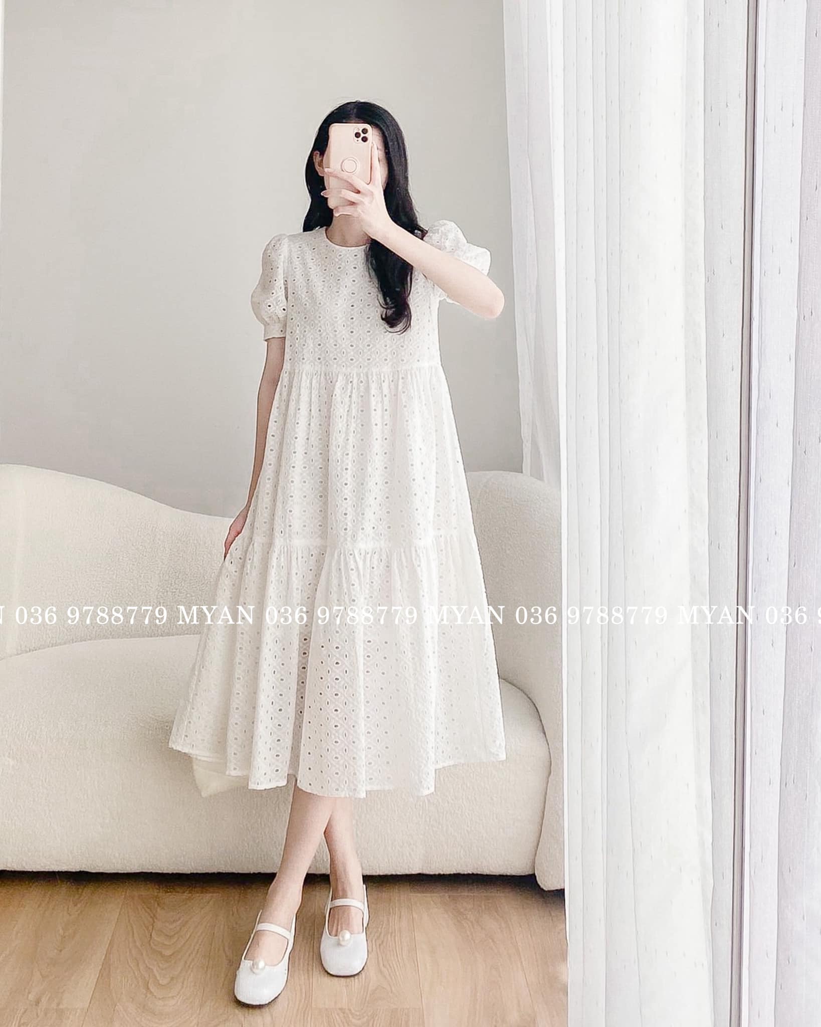 Váy babydoll ren 2 tầng