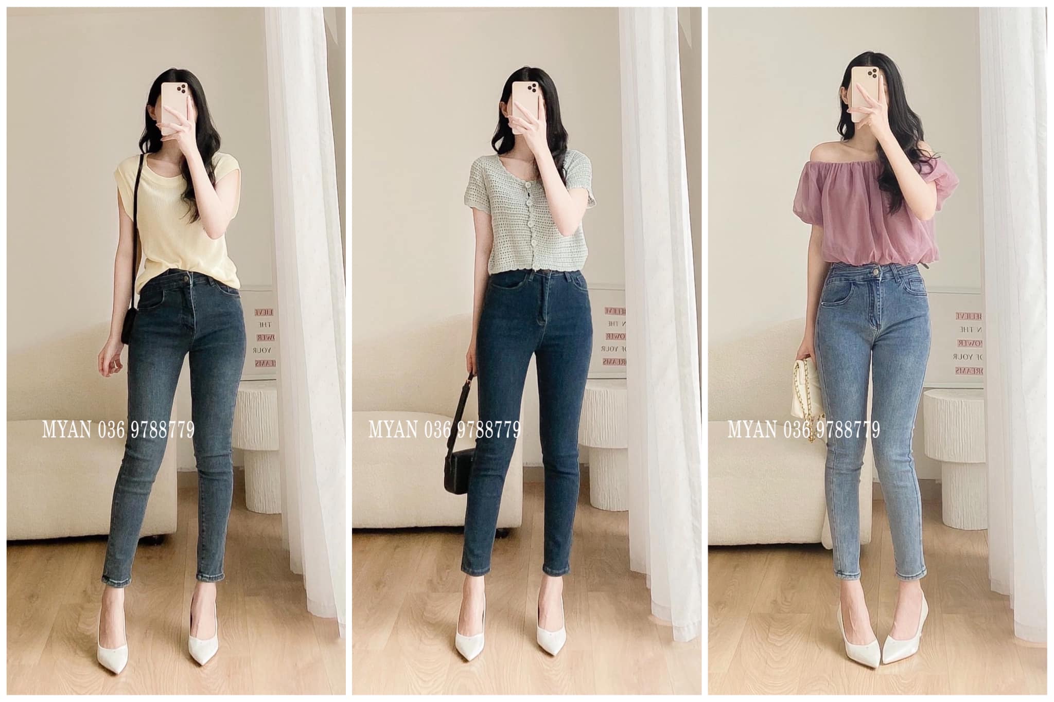 Quần jean 1 khuy giả Fanegu( 5041)