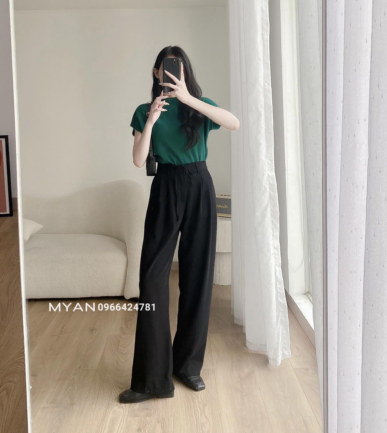 Quần culottes kèm dây thắt eo( 5231)