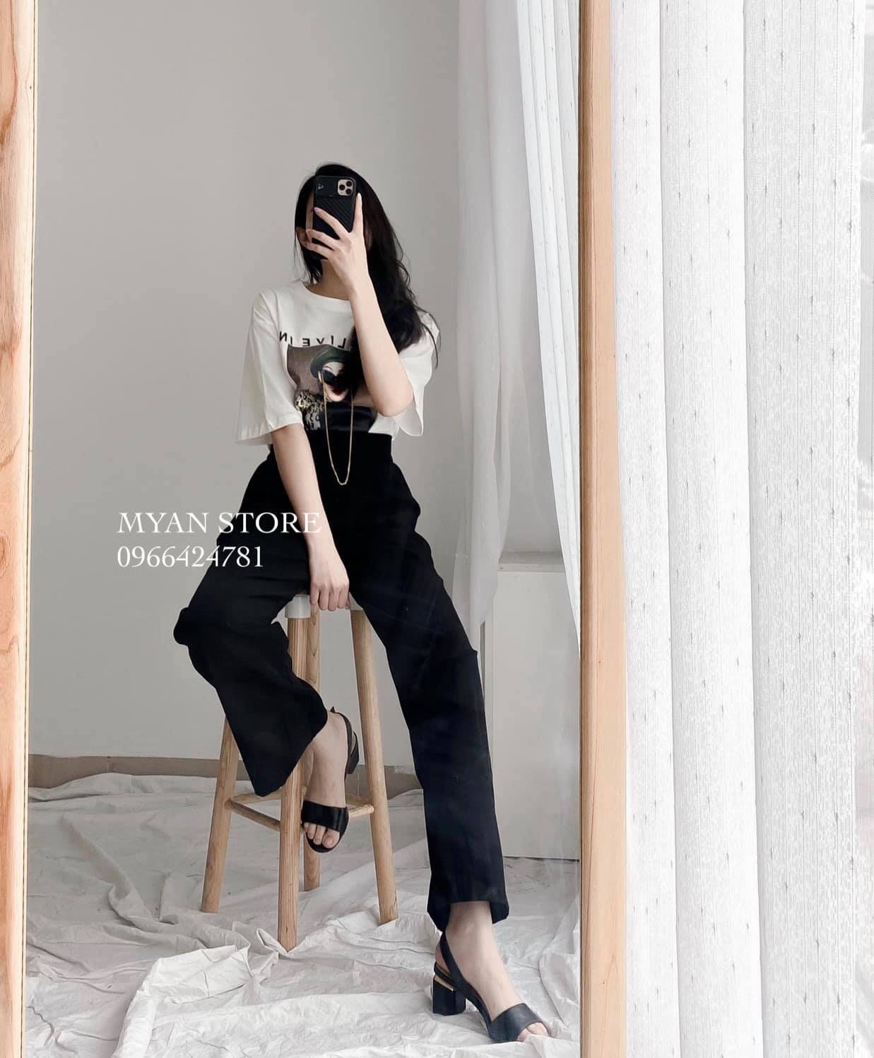 Quần culottes 2 cúc dọc cạp chun sau Chunxi( 2008)