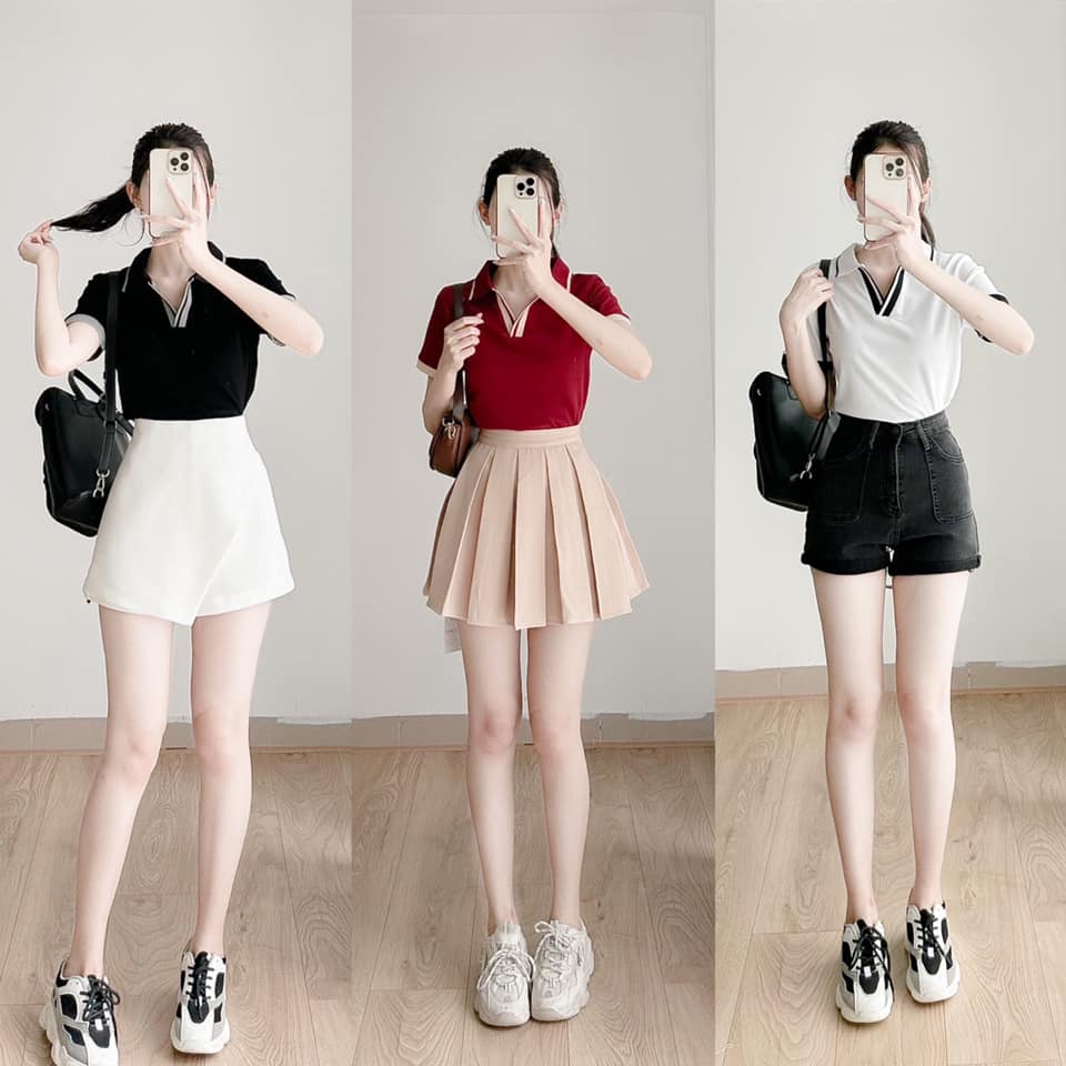 Áo phông cổ đức phối viền JIANOU