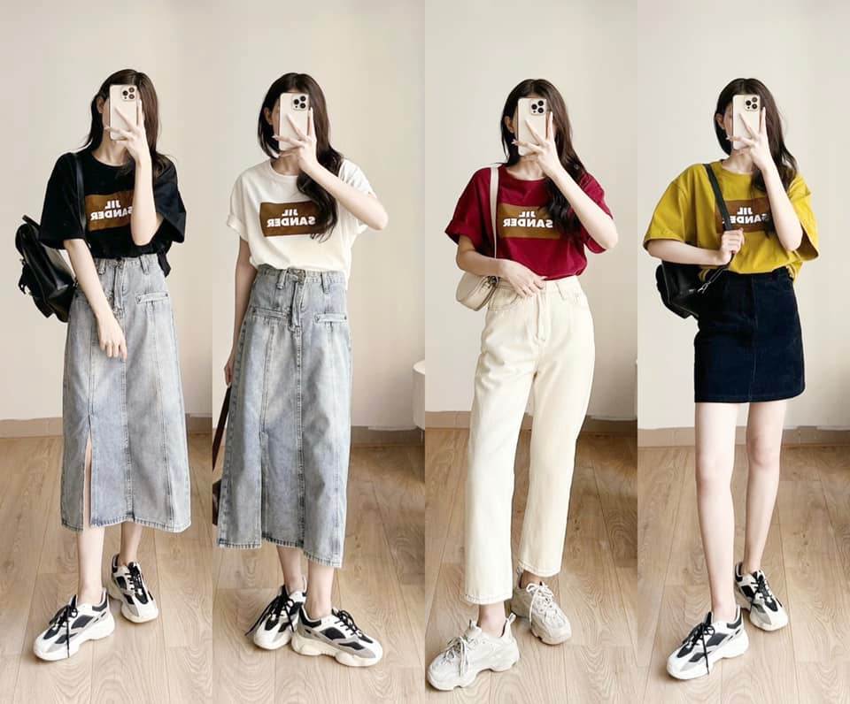 Áo phông cổ tròn cộc tay JIL SANDER