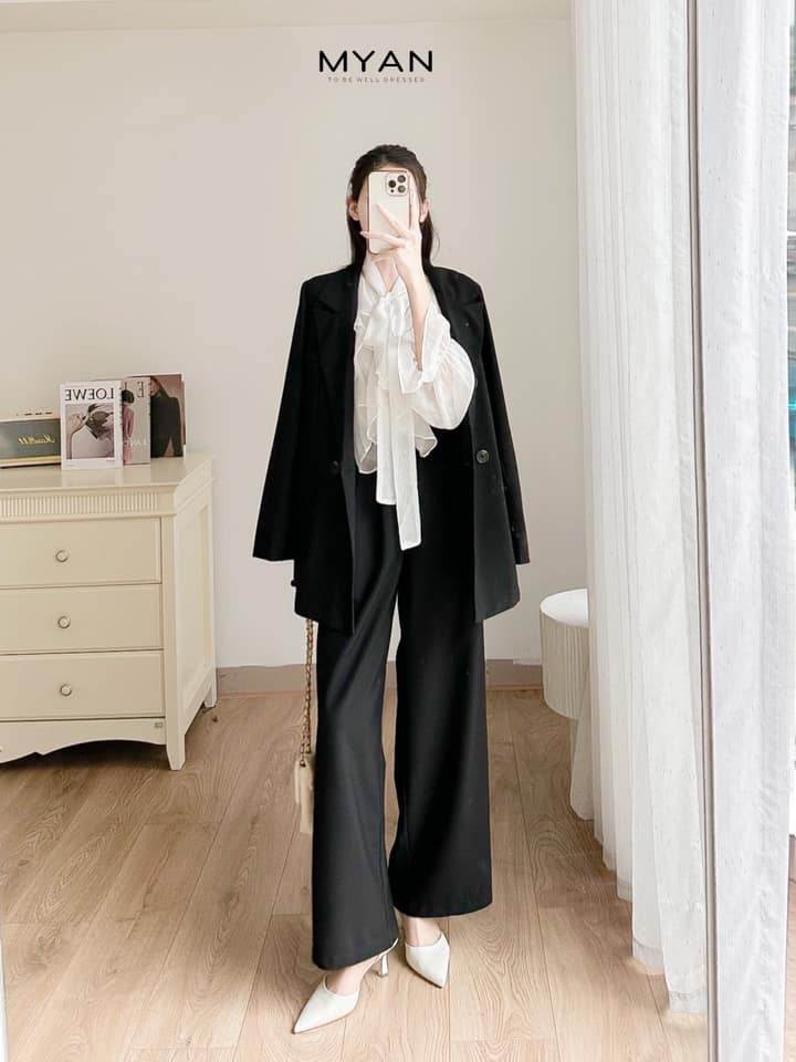 Quần Culottes ống suông cạp chun sau