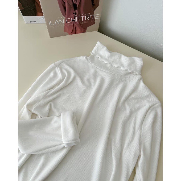 Áo len giữ nhiệt xoăn viền cổ 5p( 2292)