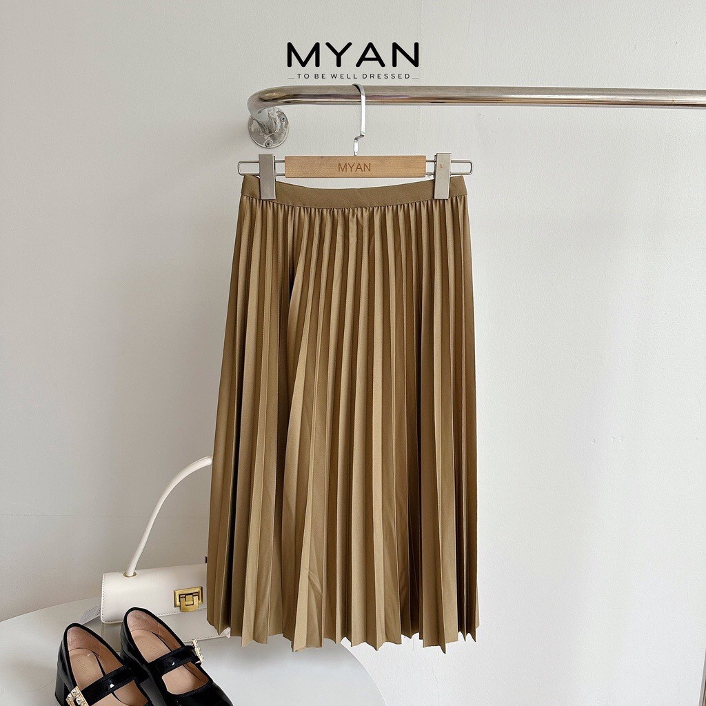 Chân váy midi xếp ly dáng dài( 2210)