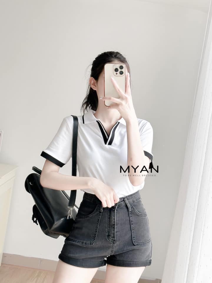 Áo phông cổ đức phối viền JIANOU