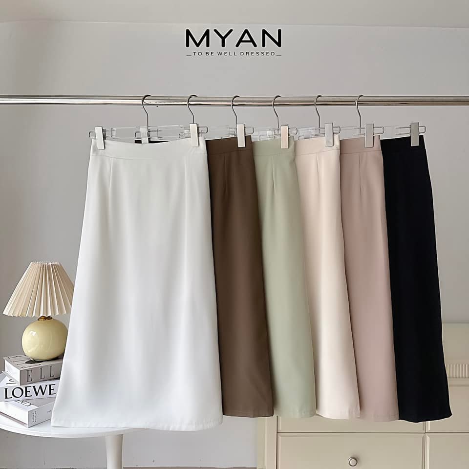 Chân váy midi cạp chun( 3313)