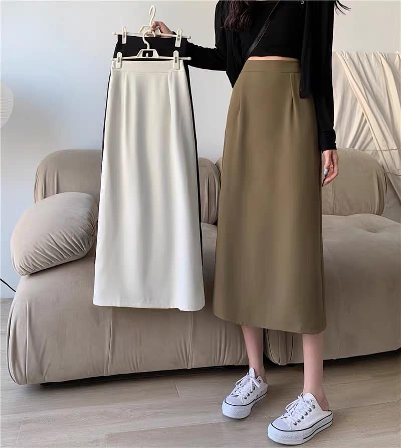 Chân váy midi cạp chun( 3313)