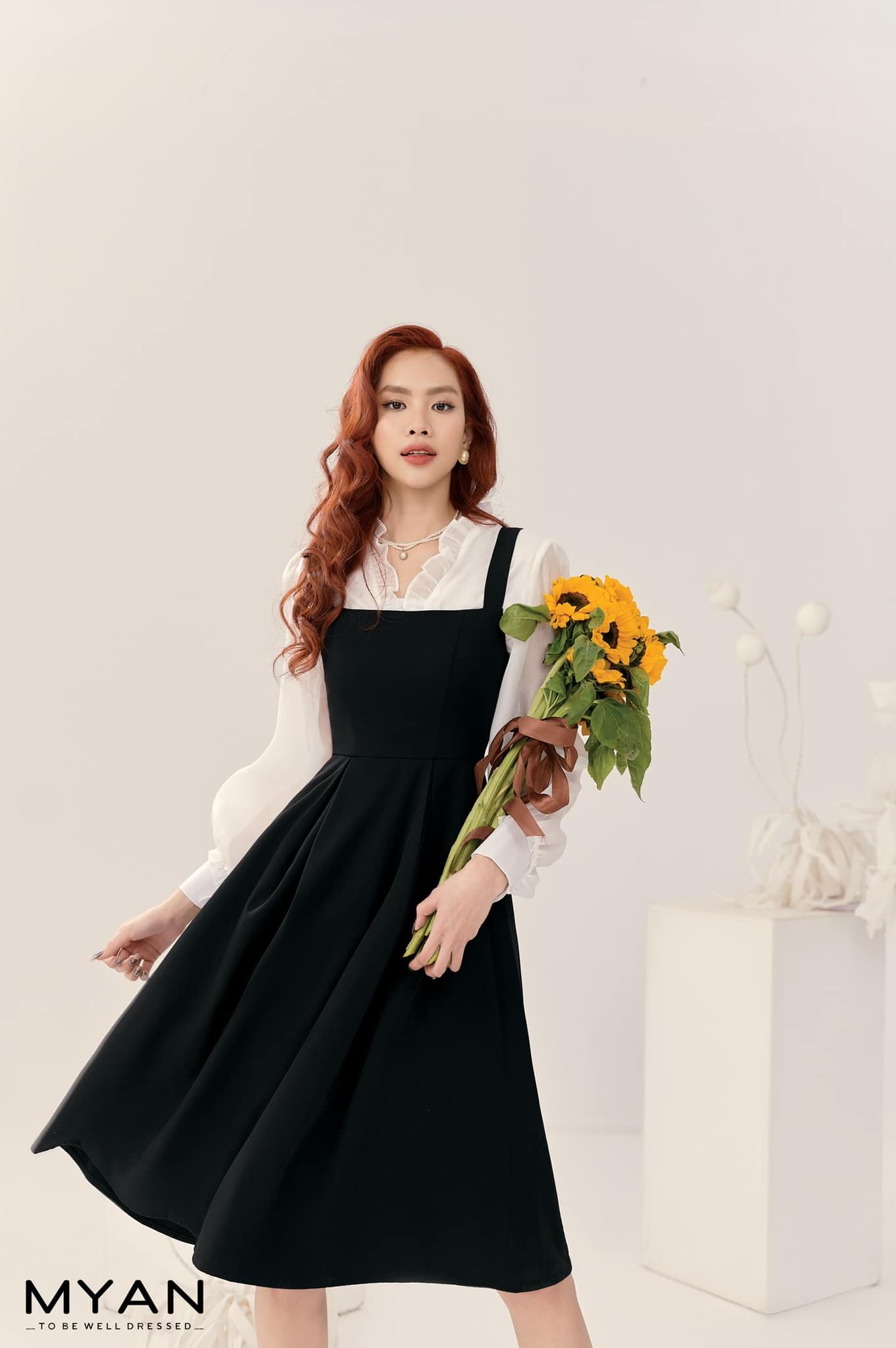 Váy yếm 2 dây xếp ly