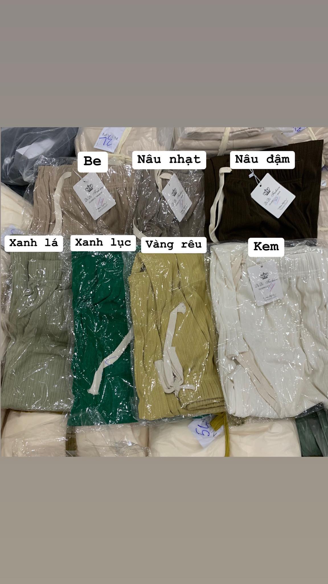 Quần suông tăm cạp chun dây rút eo( 8635)
