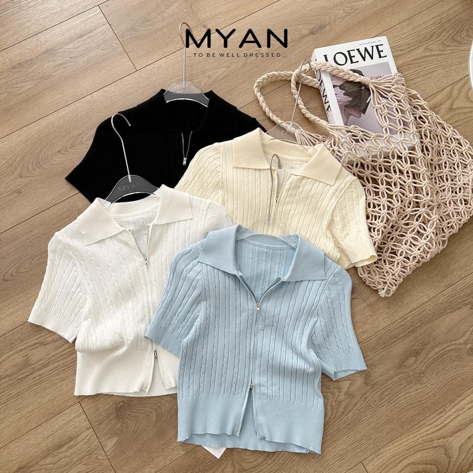Áo croptop cổ bẻ( 103551)