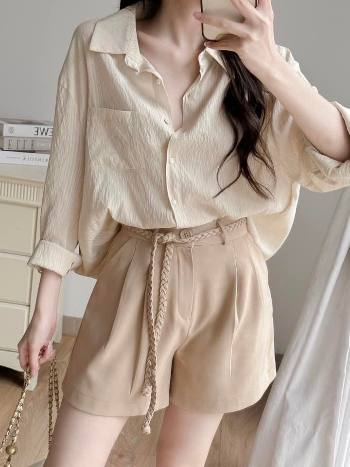 Sơ mi túi ngực Tomorrow sọc kẻ( 2351)