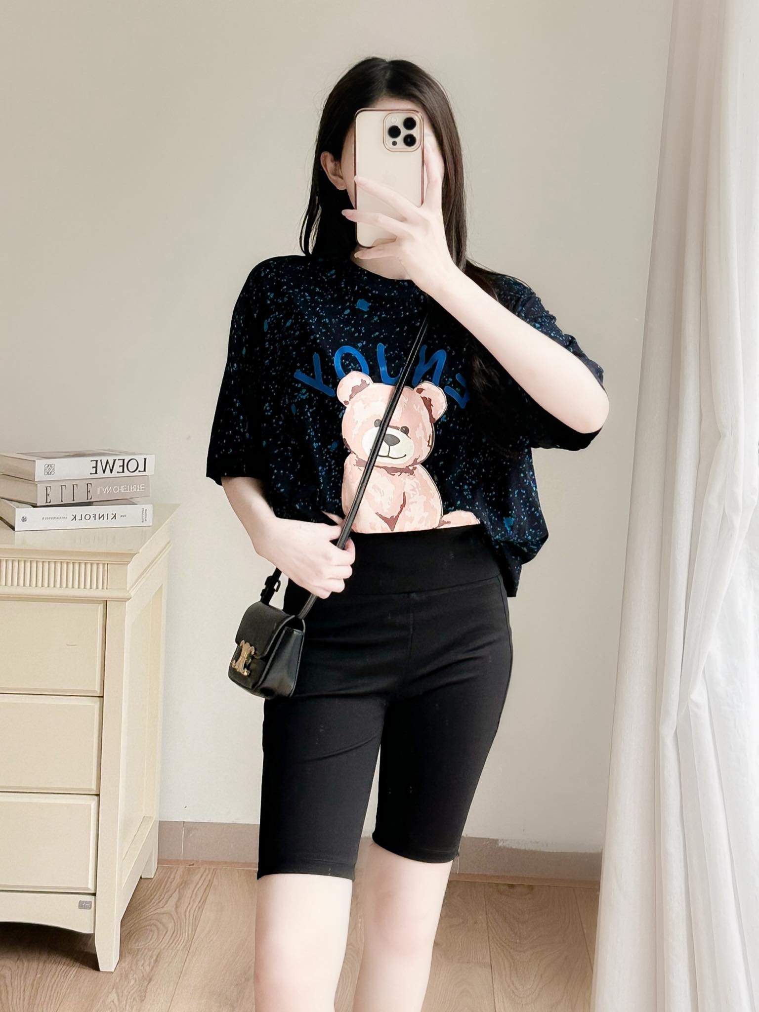 Quần legging đùi cạp chun