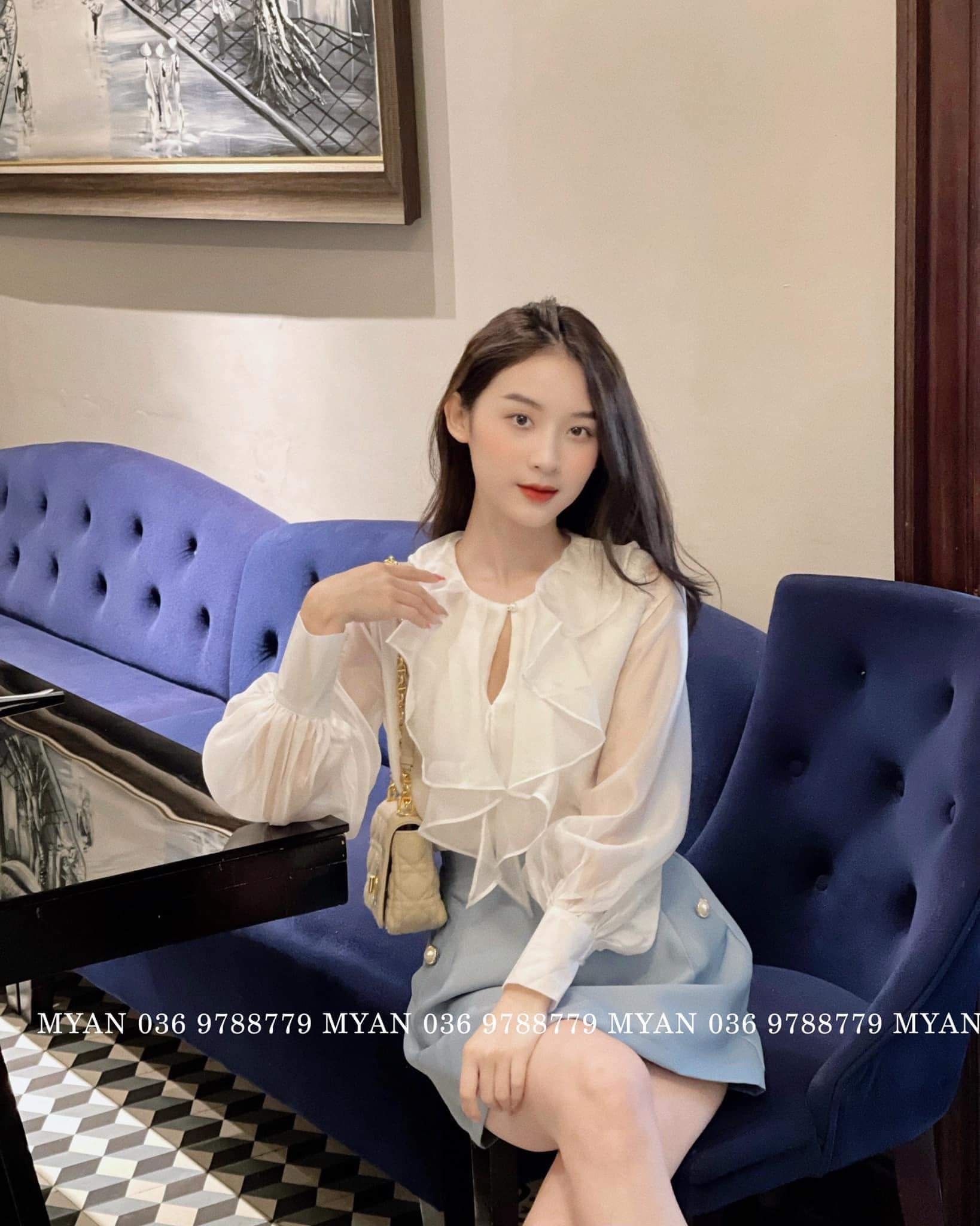 Sơ mi tơ bèo đổ tay phồng