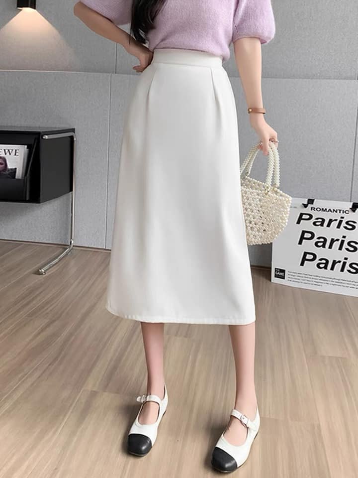 Chân váy midi cạp chun( 3313)