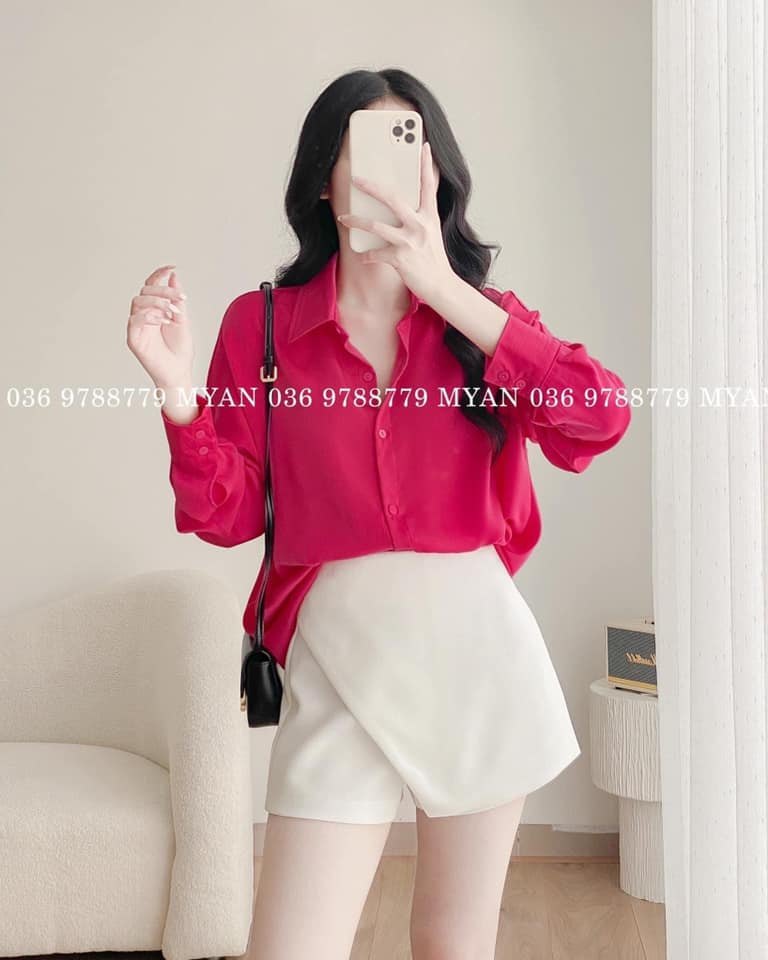 Sơ mi lụa cổ đức tay 2 cúc