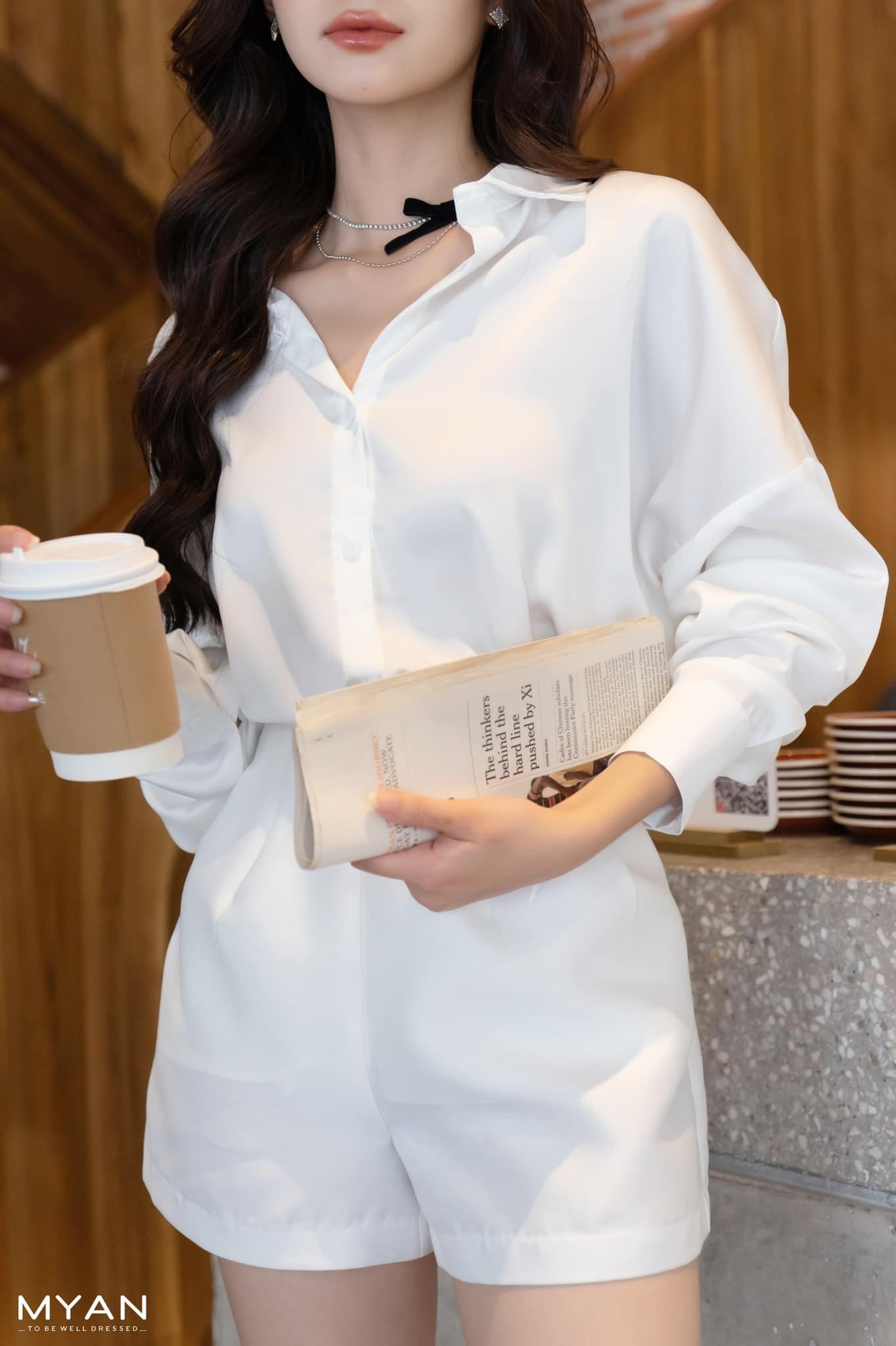 Sơ mi lụa cổ đức tay 2 cúc