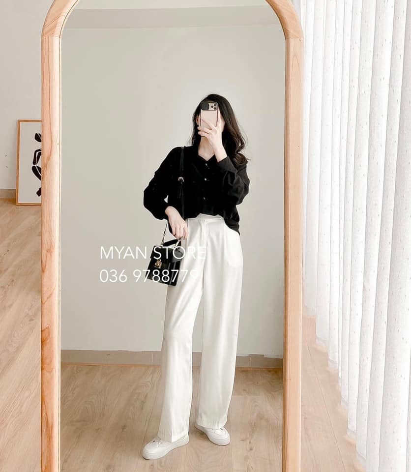 Quần culottes 1 cúc cạp chun sau Chunxi( 2002)