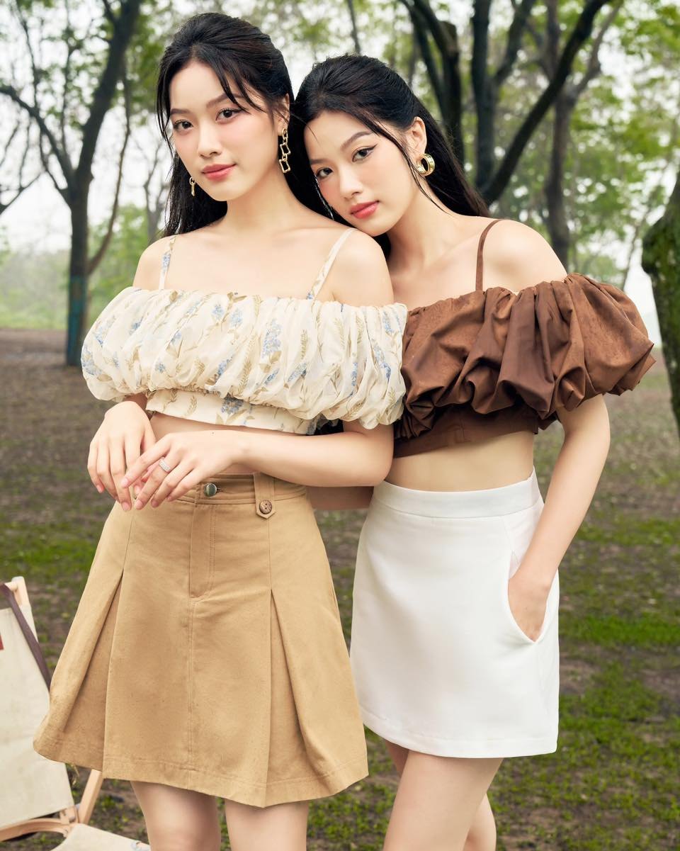 Áo voan hoa croptop 2 dây
