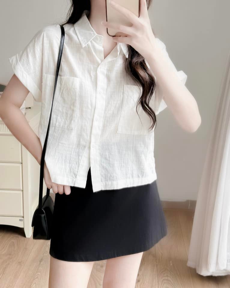 Sơ mi cổ đức tay cánh dơi