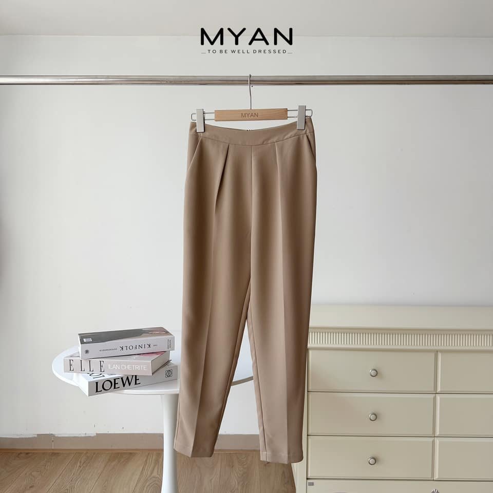 Quần baggy 1 ly khóa sau
