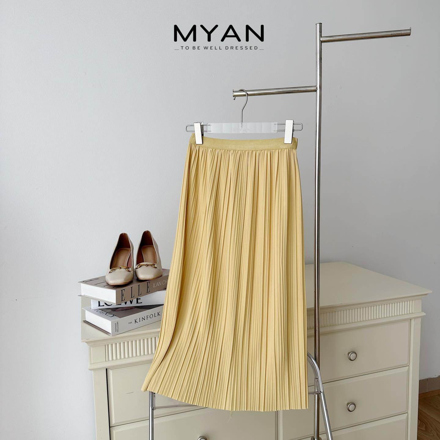Chân váy suông dập ly nhỏ dáng dài( 007)
