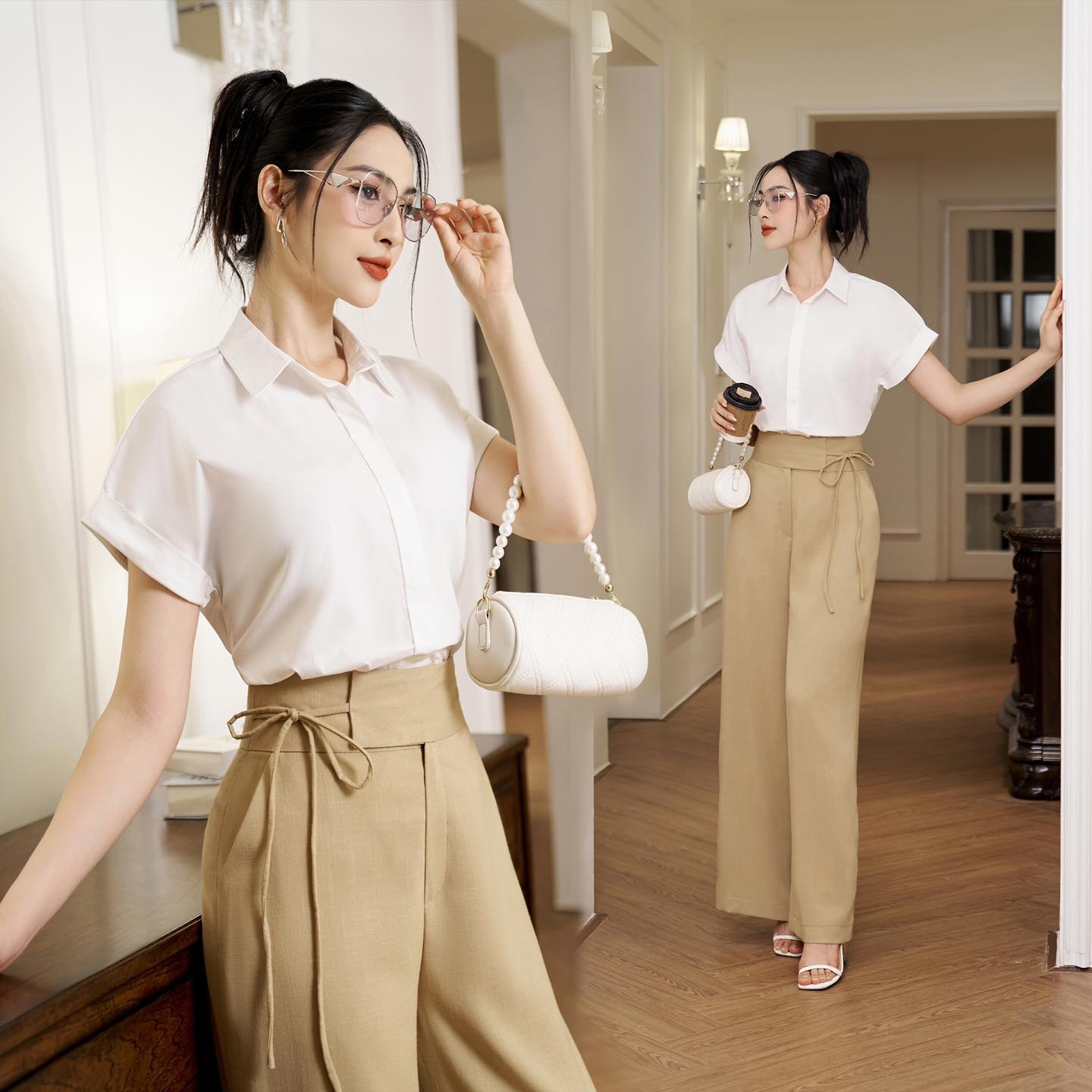 Áo sơ mi tay liền cổ