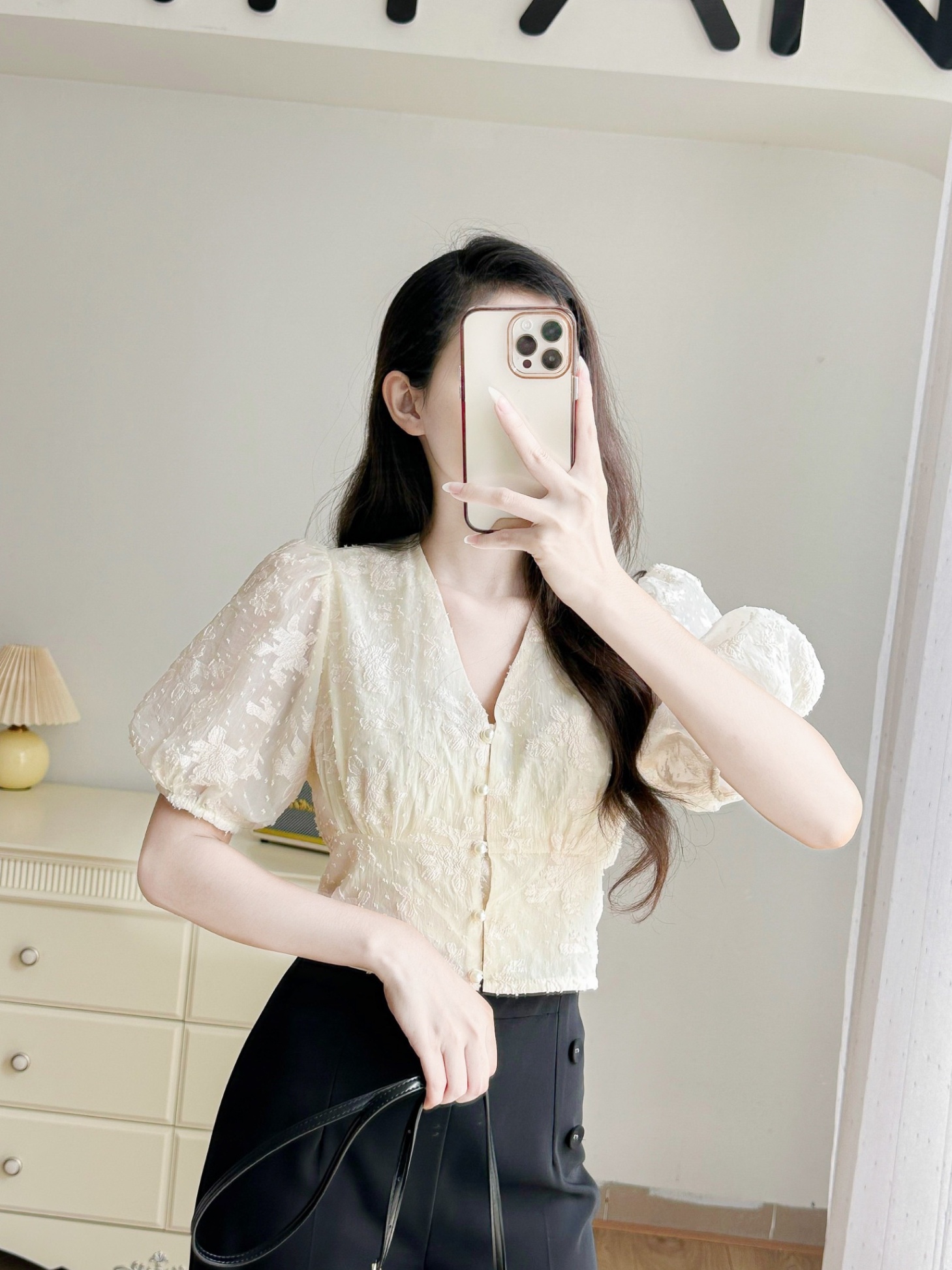 Áo sơ mi ngắn tay bồng