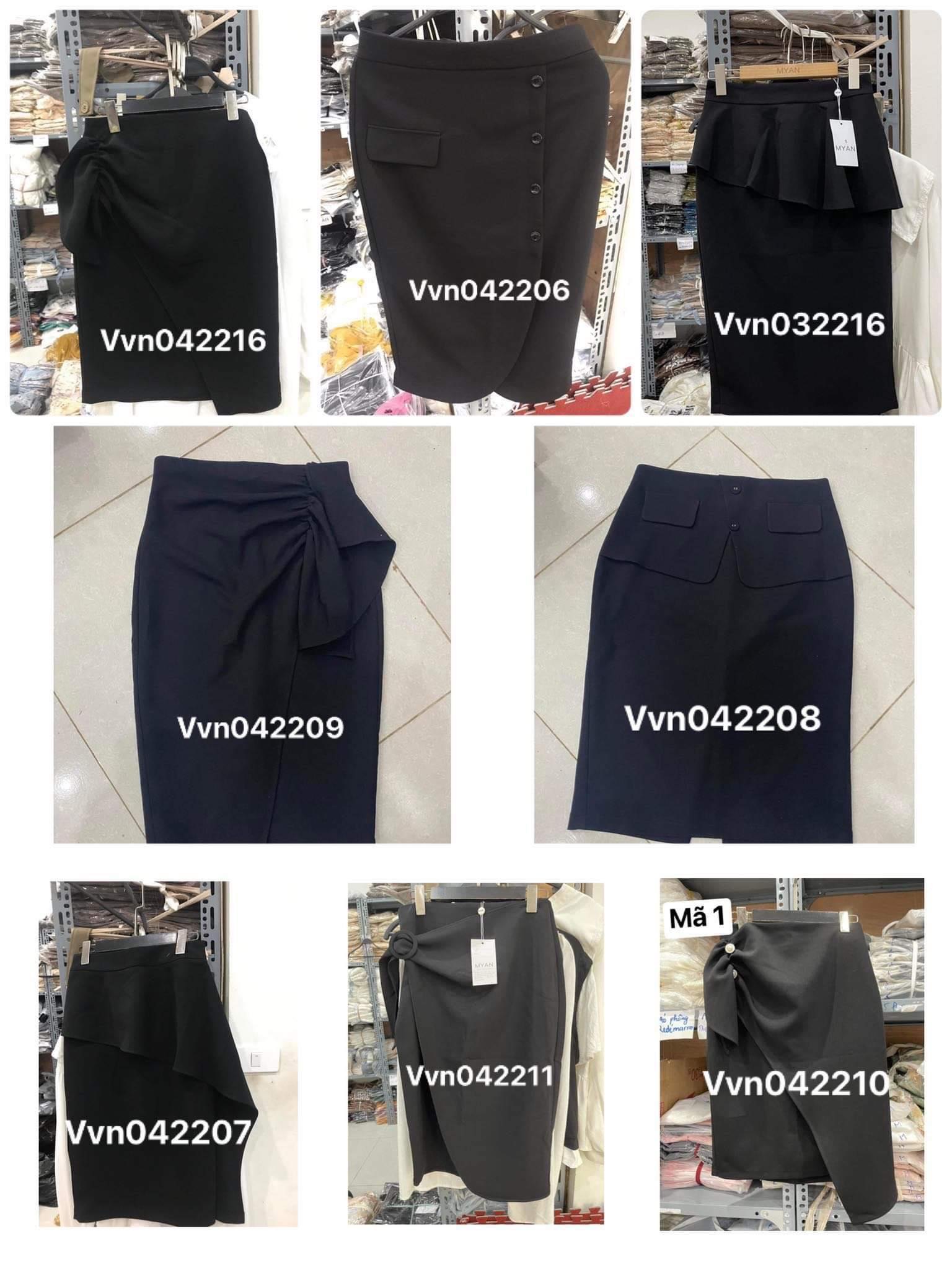 Chân váy vạt chéo, vạt lệch, nhún ly lệch