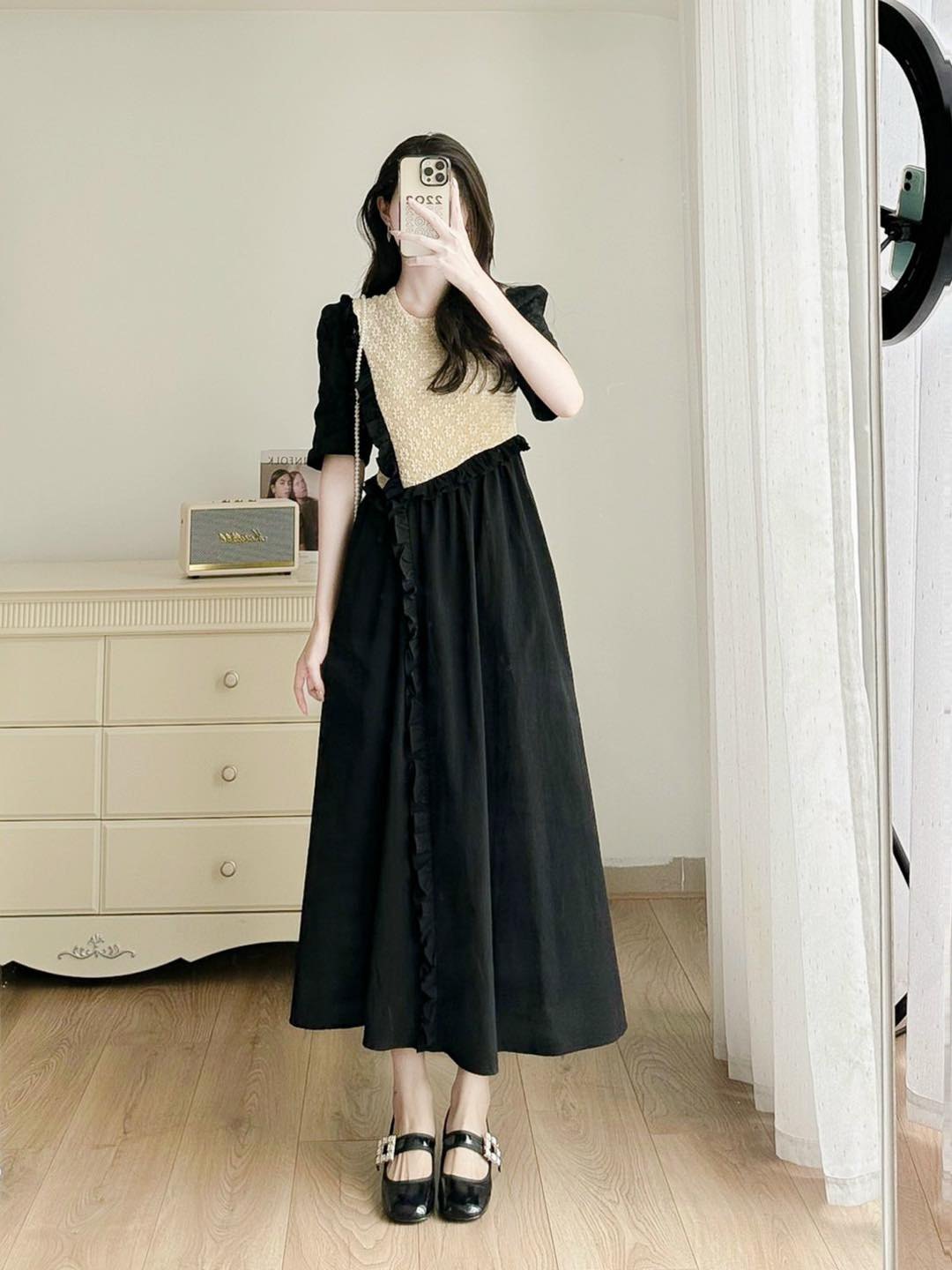 Đầm dài phối zen thân trước