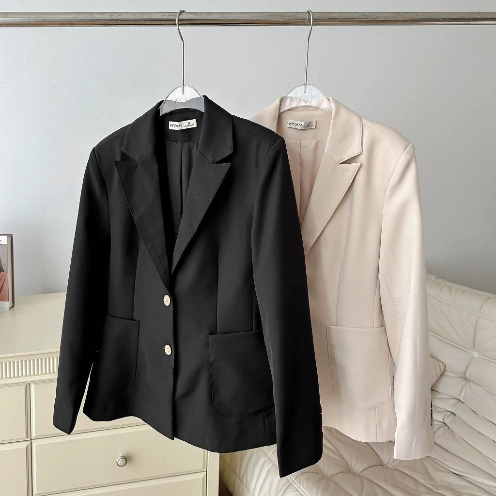 Blazer đệm vai 2 túi
