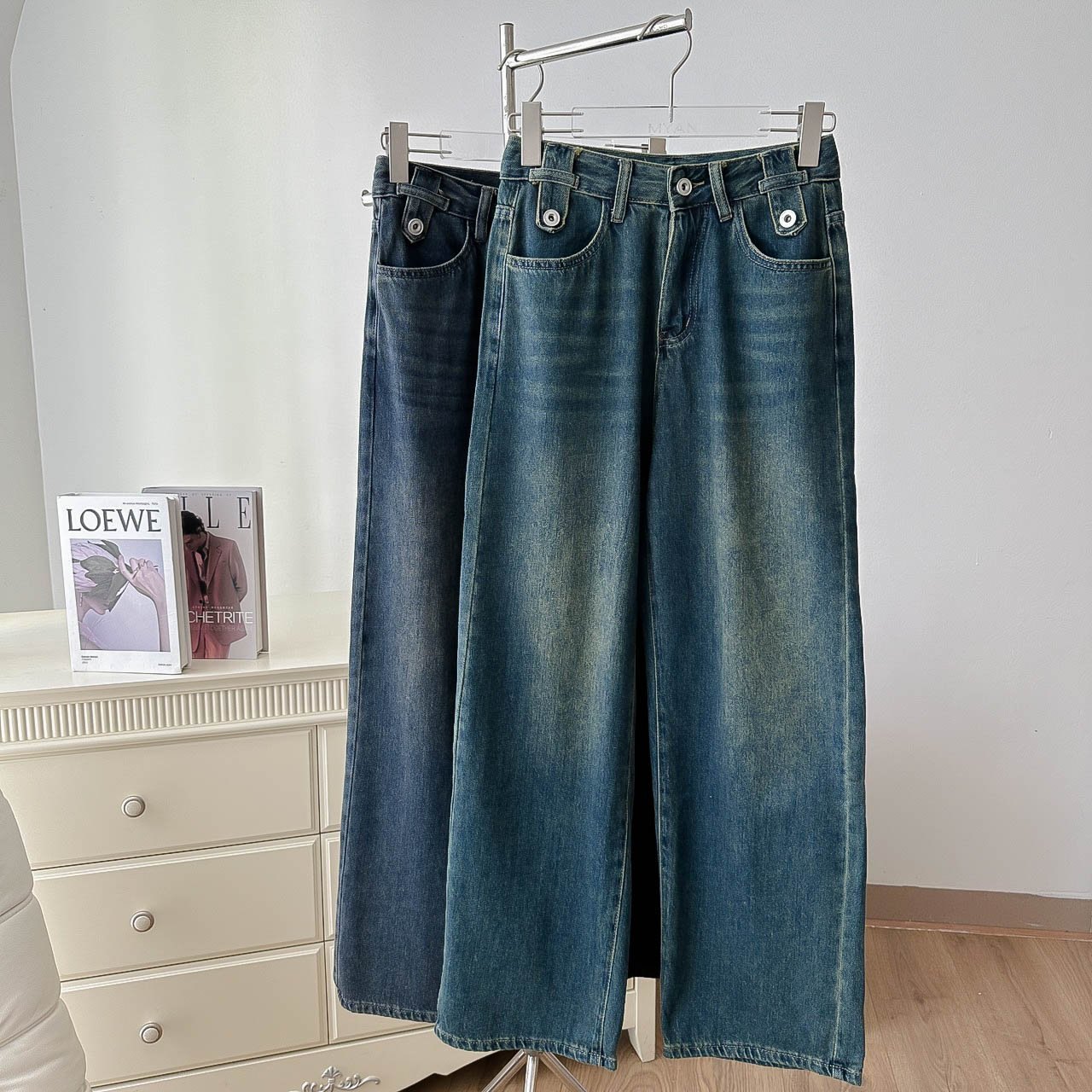 Quần Jean ống đứng đỉa ngang Fanegu (5620)