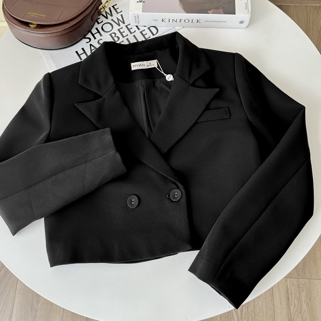 Áo khoác blazer tay dài dáng ngắn