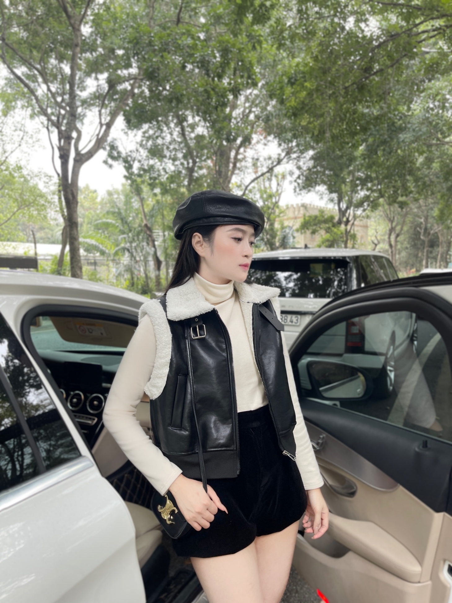 Áo gile da phối lông (A818)