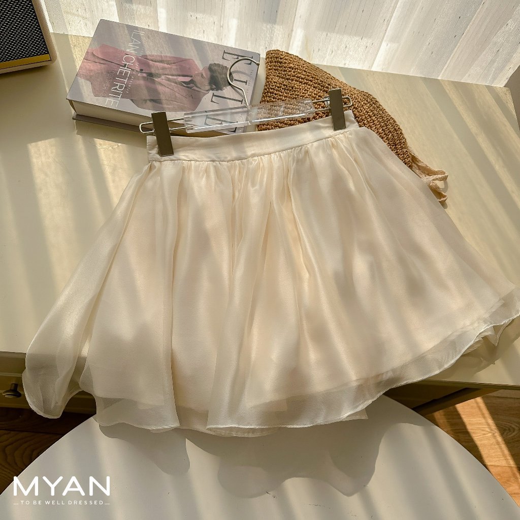 Chân váy tơ óng xòe 2 lớp
