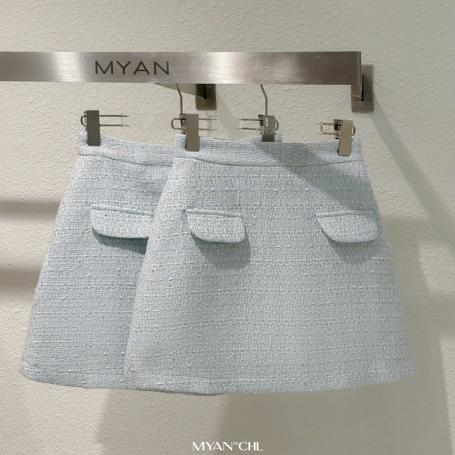 Chân váy ngắn tweed dáng A