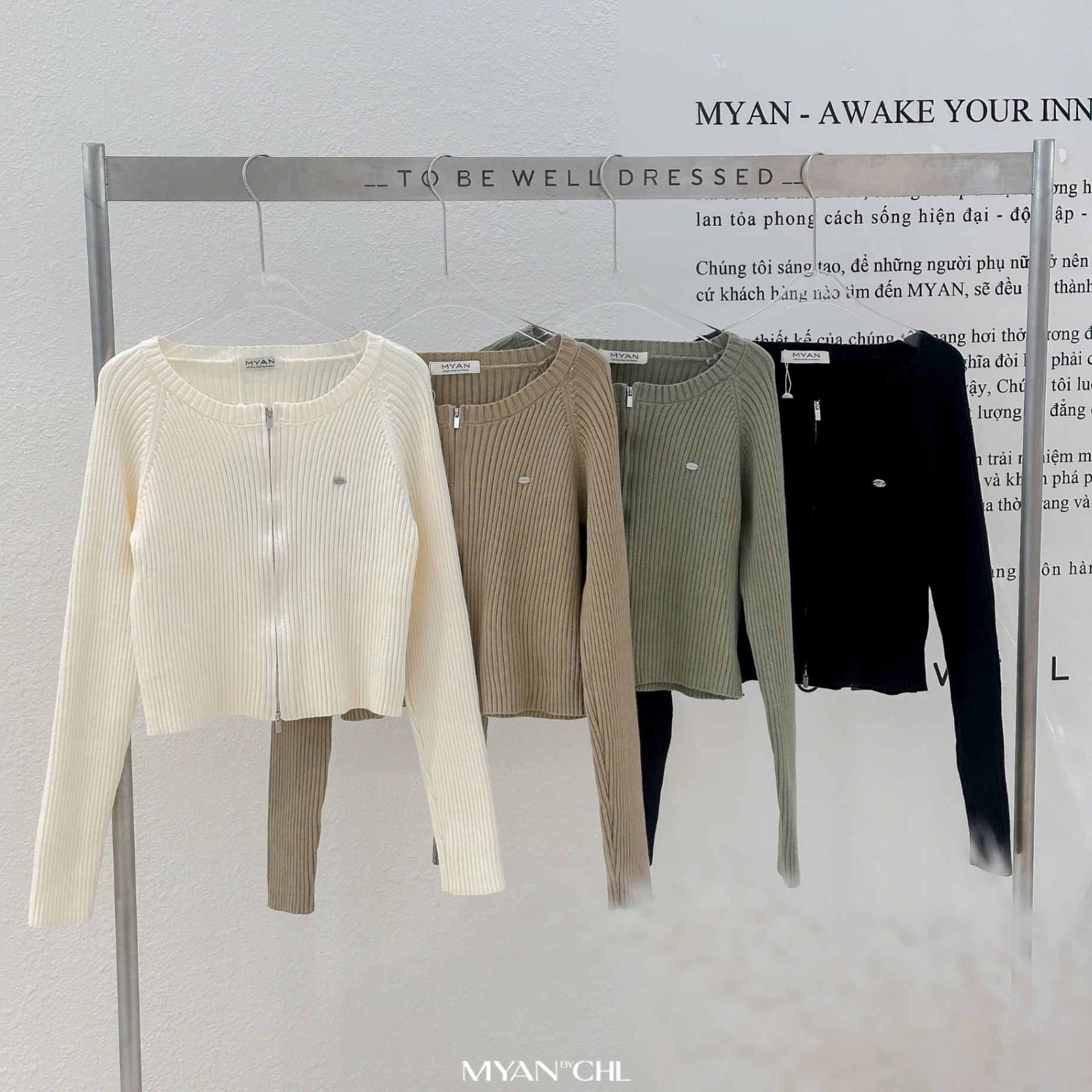 Áo len khóa 2 đầu cổ tròn (103823)
