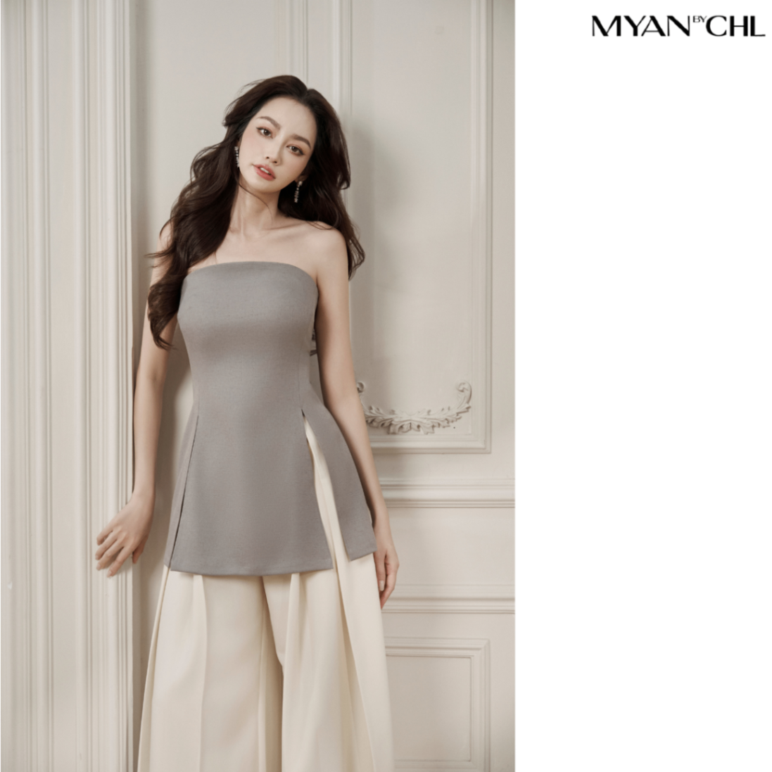 Áo quây ngực xẻ thân trước