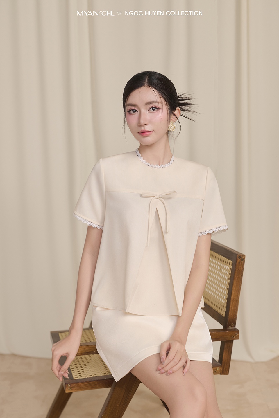Áo phối ren ly súp ngực