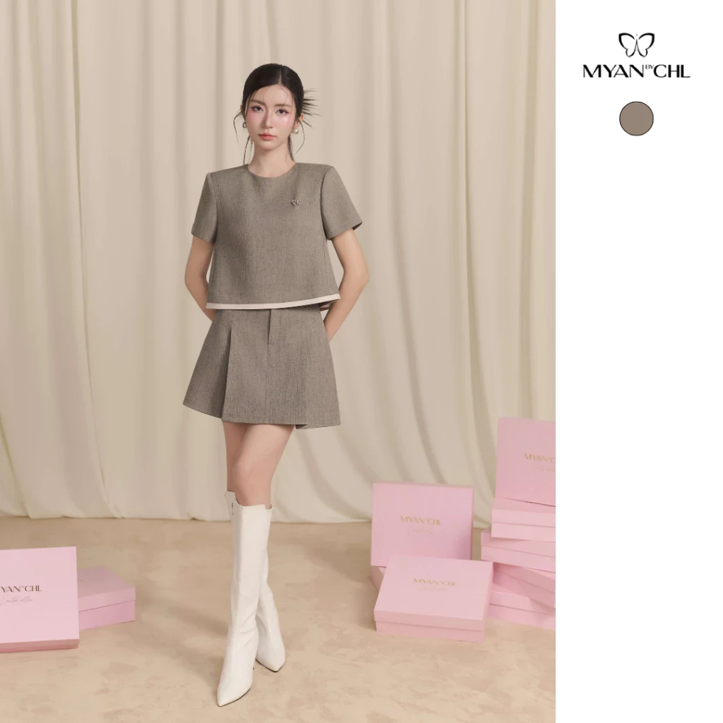 Áo cổ tròn 3 nơ thân sau