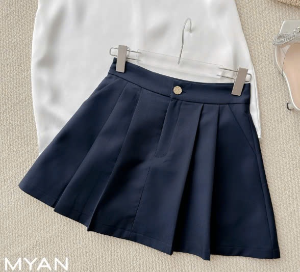 Chân váy ngắn xếp ly lật