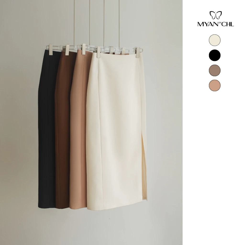 Chân váy bút chì xẻ lệch