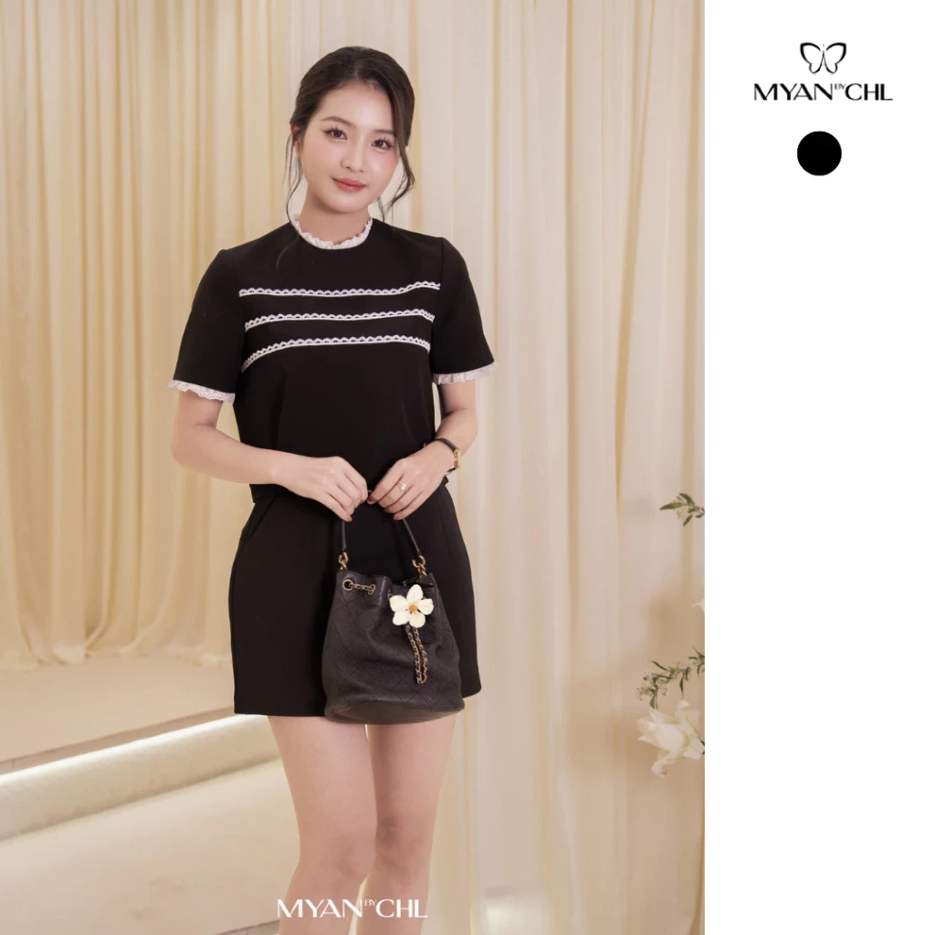 Áo phối ren 3 hàng thân trước