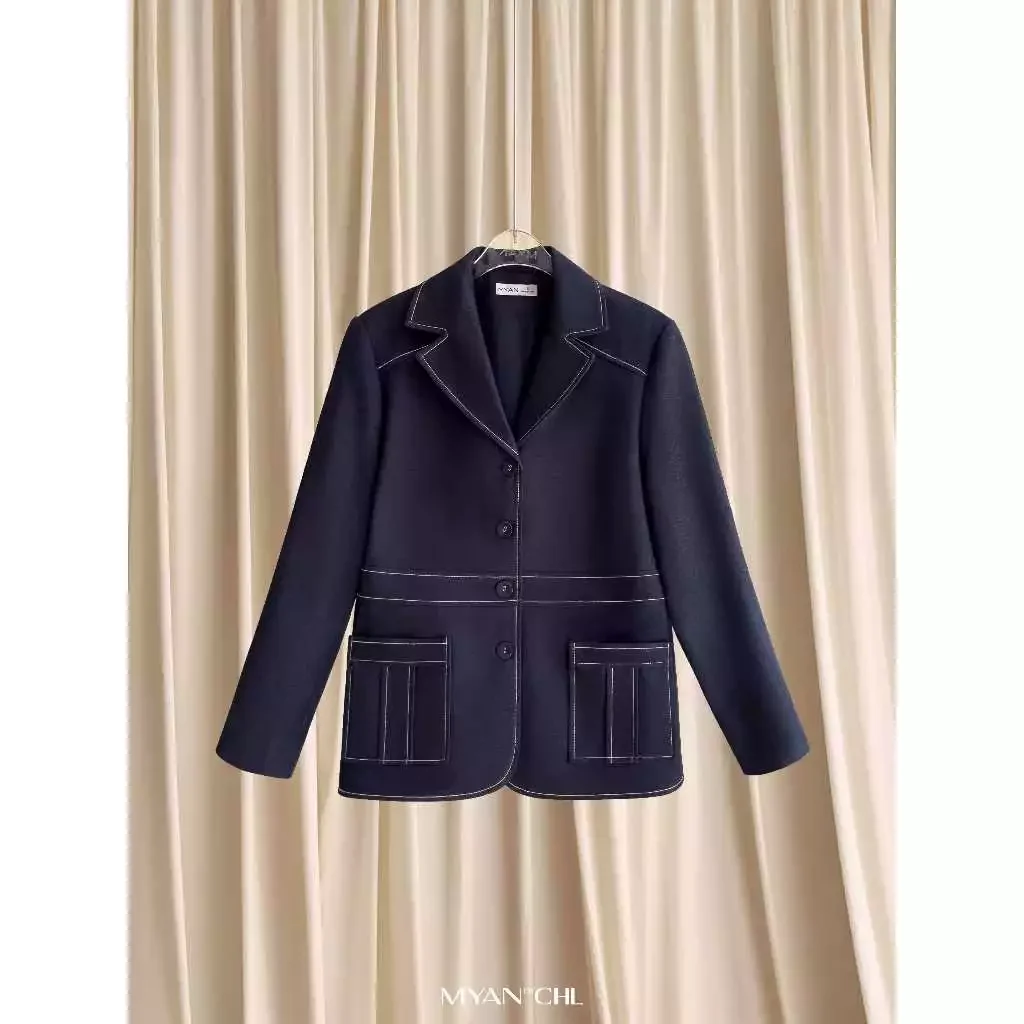 Áo blazer giả jeans dài tay