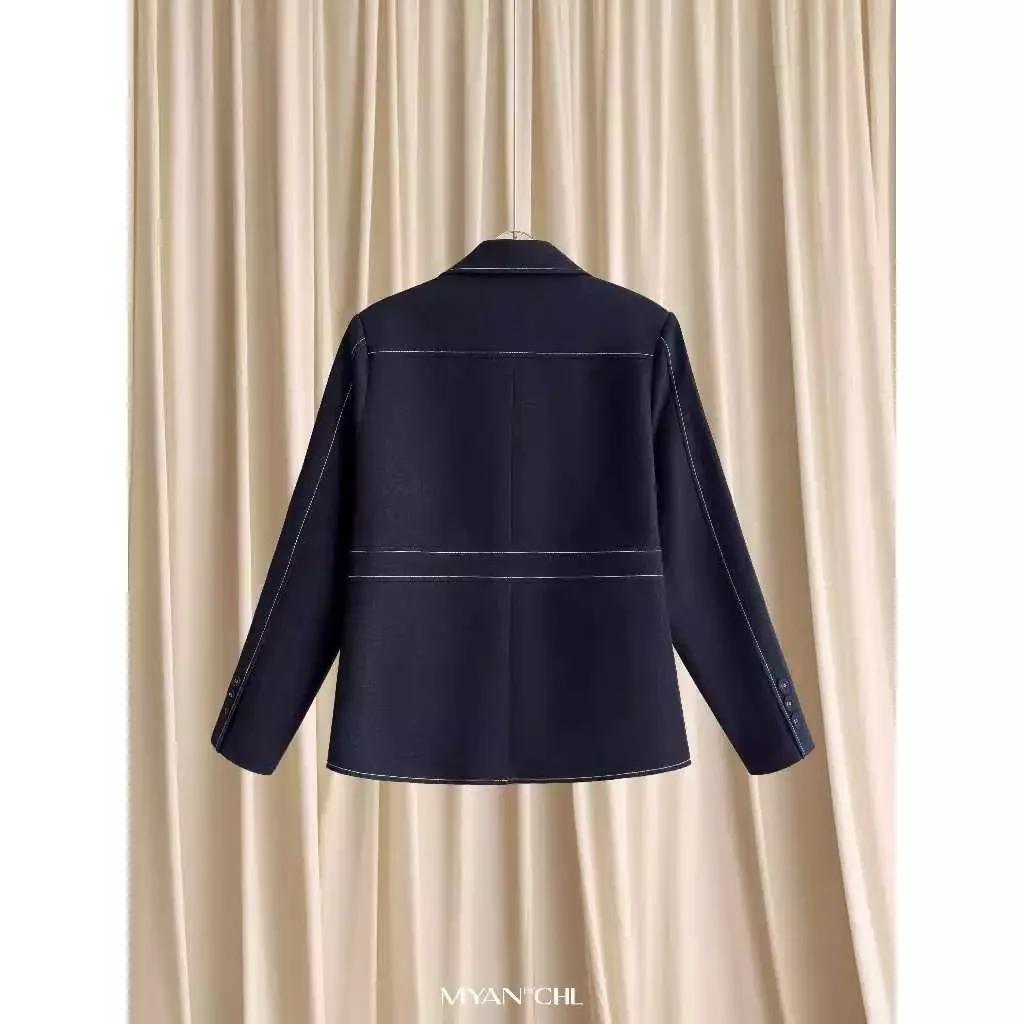 Áo blazer giả jeans dài tay