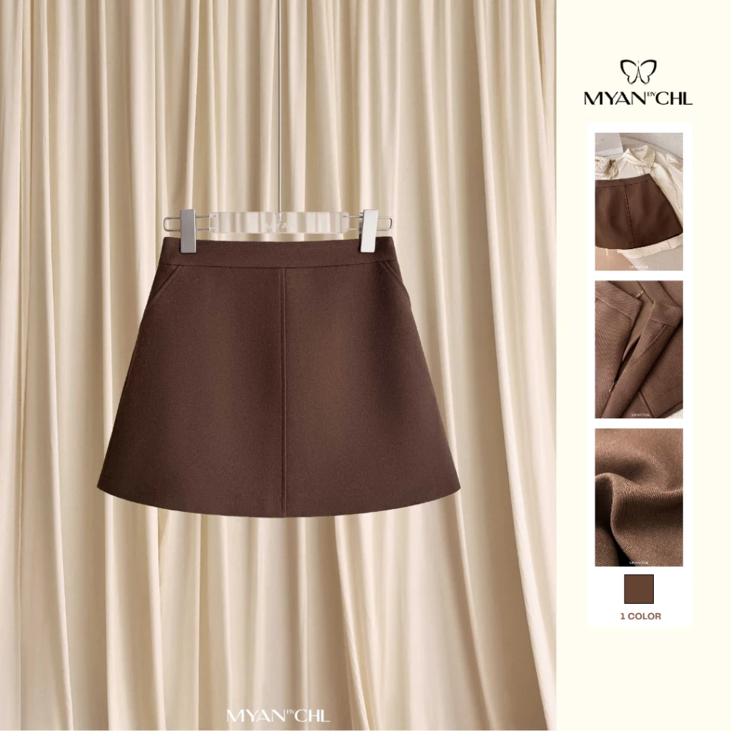 Chân váy dáng A ngắn túi chéo