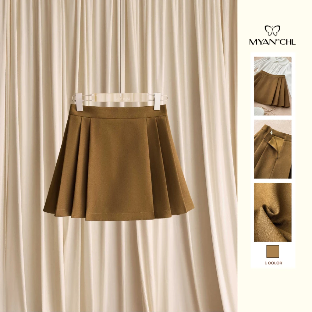 Chân váy ngắn xếp 2 ly sườn