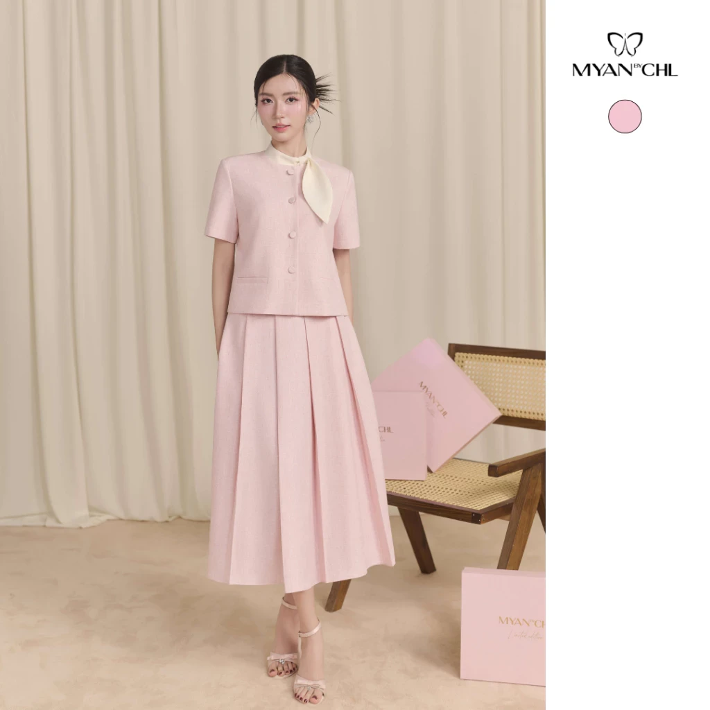 Chân váy xếp ly bản lớn dáng dài