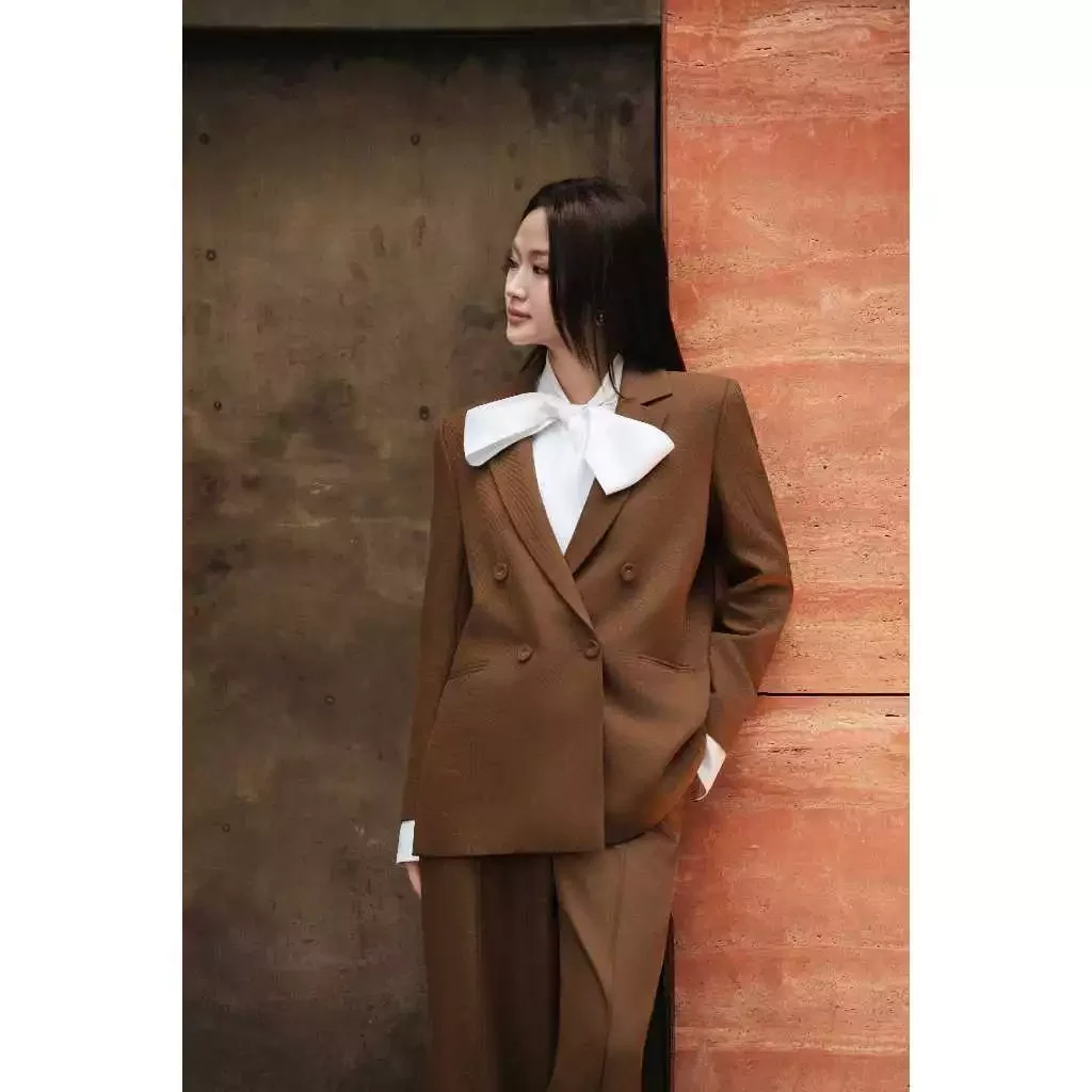 Áo blazer dáng xuông 2 hàng cúc