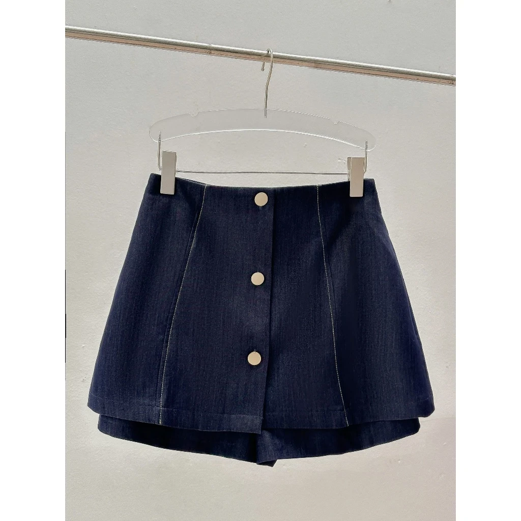 Quần váy giả Jean 3 hàng cúc